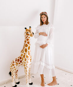 Kitömött Álló Zsiráf - 50x40x135 Cm - Barna/Sárga