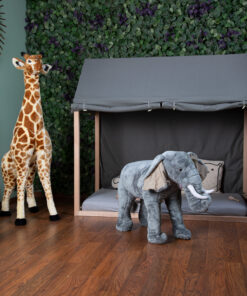 Kitömött Álló Zsiráf - 50x40x135 Cm - Barna/Sárga