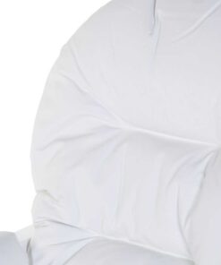 Hintaszék Lábtartóval - Fa/PU Bőr - Fehér