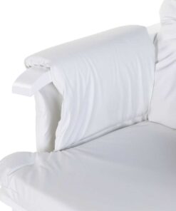 Hintaszék Lábtartóval - Fa/PU Bőr - Fehér