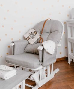 Hintaszék Lábtartóval - Fa/Vászon - Szürke