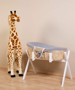 Mózeskosár + Bélés + Huzat + Matrac - Fa - Szürke Huzat