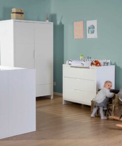 Quadro White Komód + Fiókok + Pelenkázó - Fehér