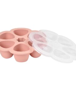 Szilikon multifunkciós bébiétel tároló - 6 x 150 ml - Sötét rózsaszín