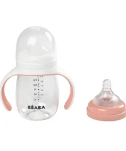 2 az 1-ben Tanuló cumisüveg 210 ml - Sötét rózsaszín