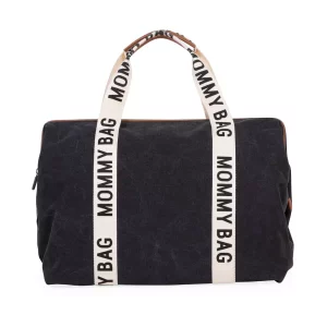 Mommy bag ® Nursery bag – Signature – vászon – fekete