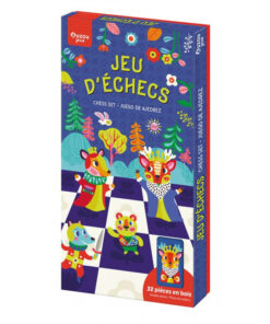 Kétoldalas sakktábla állatfigurákkal Auzou