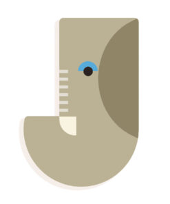 Állatdekor betű - J - Graphic animal letter