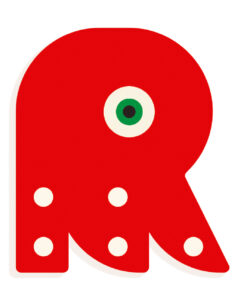Állatdekor betű - R - Graphic animal letter