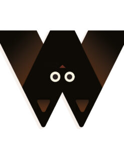 Állatdekor betű - W - Graphic animal letter