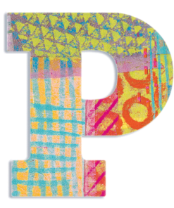 Dekorbetű - P - Peacock letter