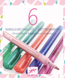 Filctoll készlet - Csillám fílctoll 6 színben - 6 glitter markers - sweet