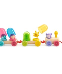 Húzható- és építőjáték - Szivárványvonat - Rainbowtrain