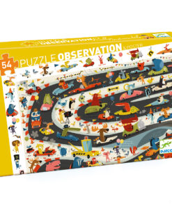 Megfigyeltető puzzle - Állati autóverseny, 54 db-os - Car rally