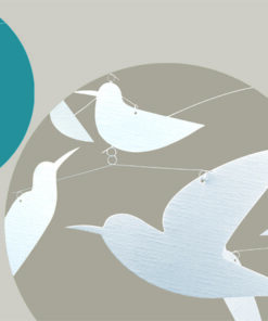 Szélmobil függődísz - Fehér madarak - White birds