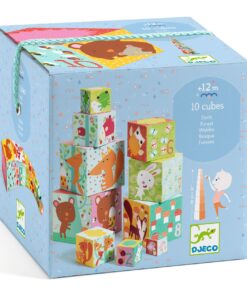 Toronyépítő kocka - Erdei állatok - 10 forest blocks