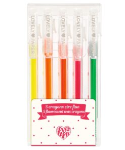 Viaszkréta-toll készlet 5 neon színben - 5 fluorescent wax crayons