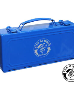 Fém szerszámdoboz, kék