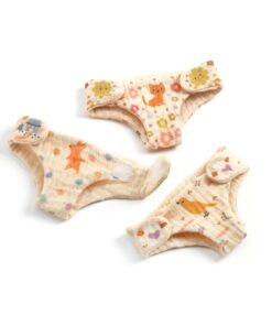 Játékbaba kiegészítő, tisztálkodás - Baba pelenkázás - 3 nappies