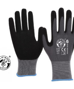 Munkakesztyű, kötött-mártott, méret 6