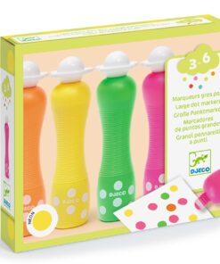 Marok filc készlet 4 fluoreszkáló színben - Pontozó színezés - Large dot markers