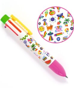 Hatszínű golyóstoll - Fluoreszkáló színek - Rainbow pen Sarah