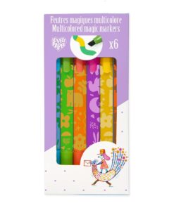 Mágikus filctolkészlet - 6 db színváltó filctoll - Multicolored magic markers