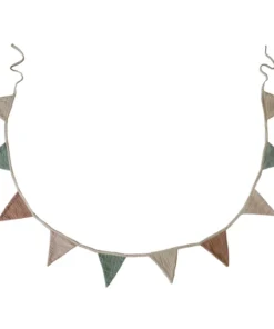 Mushie zászlófüzér (Világos türkiz-púderrózsaszín-köd-bézs)