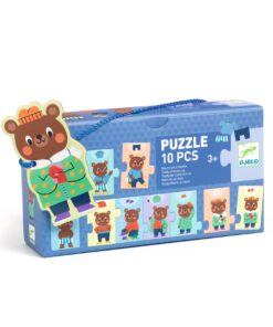 Sorozatkirakó puzzle - Mackó öltözködik, 10 db-os - Teddy dresses up