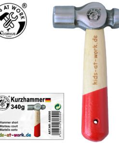Domborító kalapács - 340 g, rövid nyelű, kerek fejű