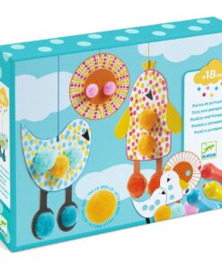 Képszínezés pöttyökkel és pompomokkal - Fenn az égen - Dots and Pompoms – In the Sky