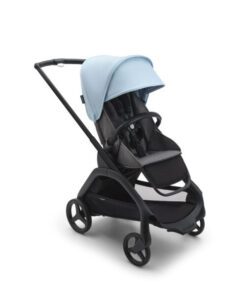 Bugaboo Dragonfly babakocsi Fekete váz grey melange szövettel, Skyline Blue