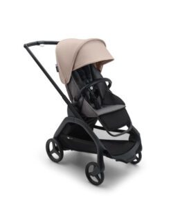 Bugaboo Dragonfly babakocsi Fekete váz grey melange szövettel, Desert Taupe