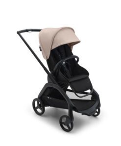 Bugaboo Dragonfly babakocsi Fekete váz midnight black szövettel, Desert Taupe